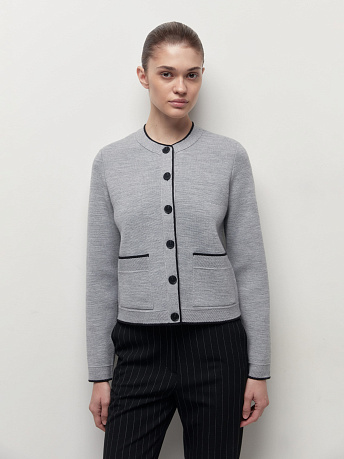 Жакет из шерсти мериноса с окантовкой Сириус