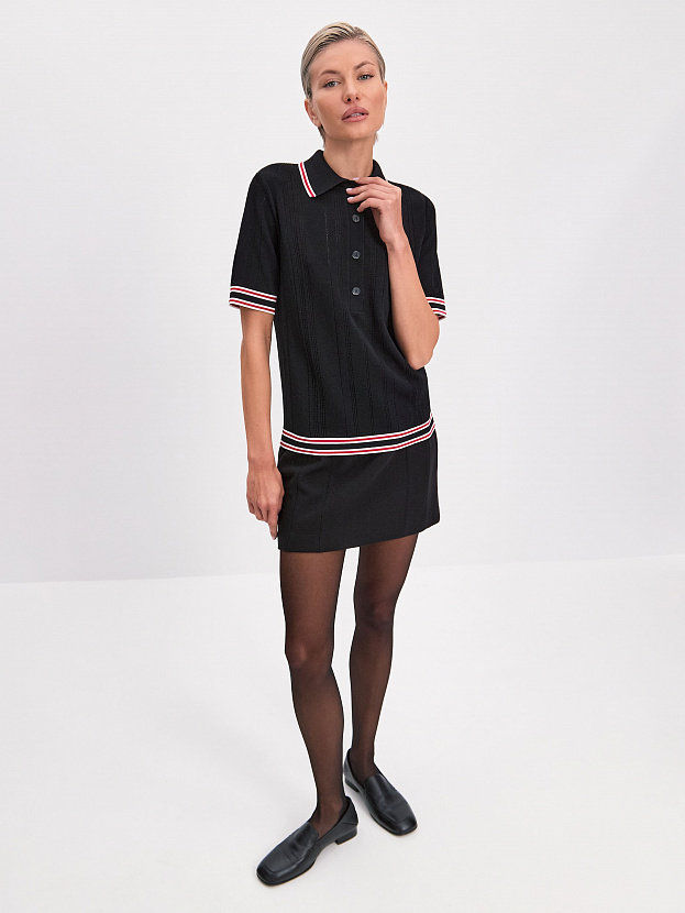 Данте джемпер (футболка) трикотажный (черный/красный, 44-46)