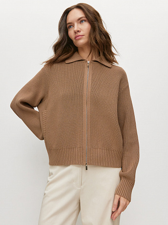 Бомбер из хлопка с отложным воротником Гранд