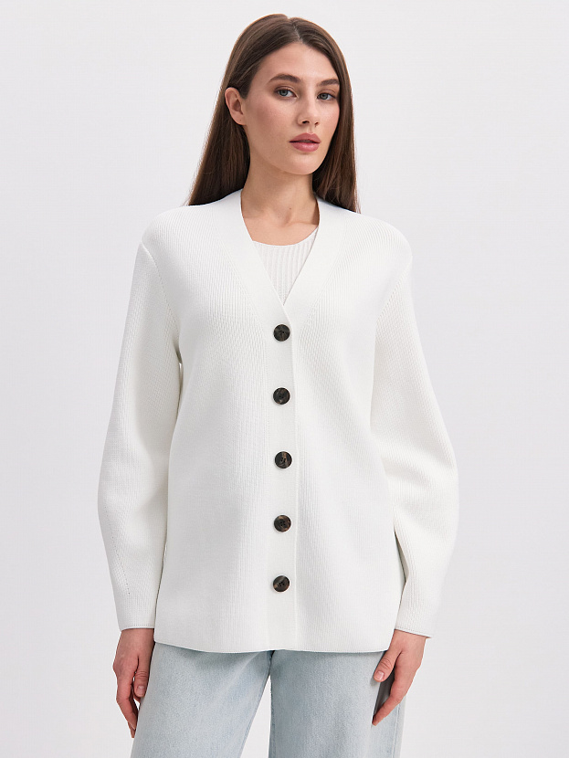 Родос кардиган трикотажный (белый, 44-46)