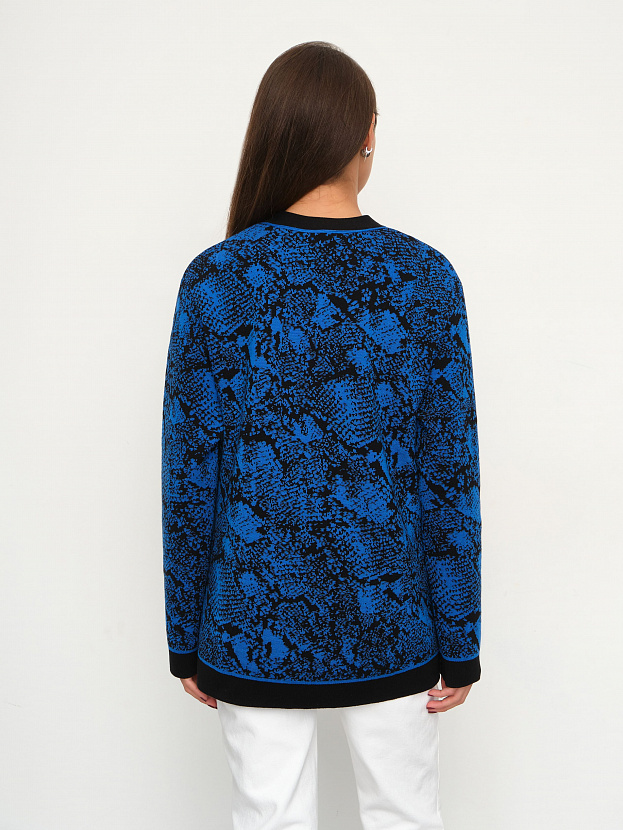 Сандро кардиган трикотажный (черный/ультрамарин, 44-46)