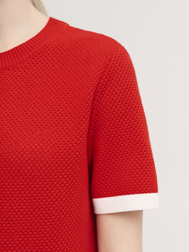 Элмонд джемпер (футболка) трикотажный (красный, 44-46)