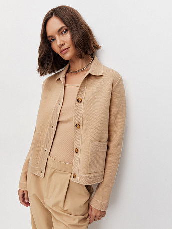 Жакет из хлопка и вискозы укороченный Ницца