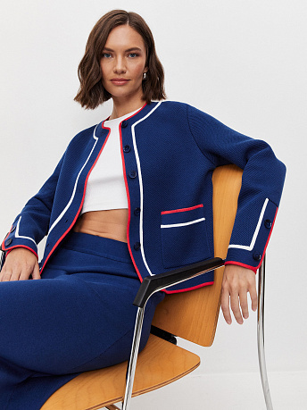 Жакет с акцентной отделкой кантом Майя