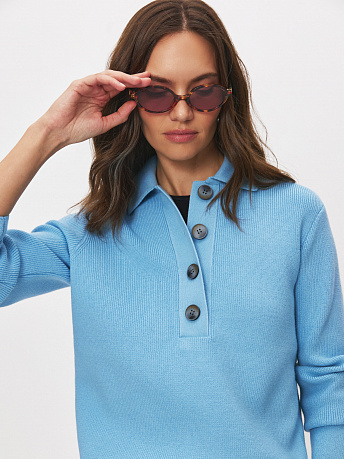 Джемпер поло из шерсти мериноса Крафт