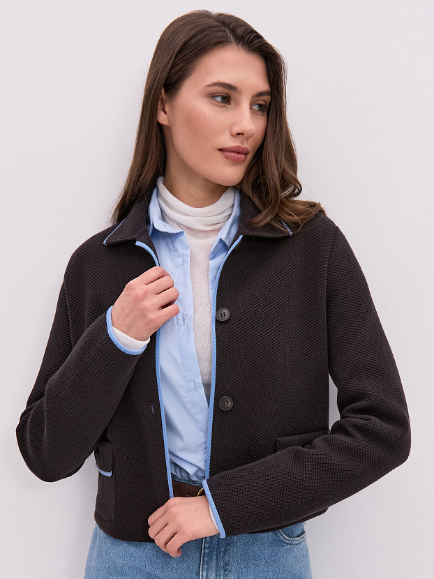 Элира жакет трикотажный (темно-коричневый, 44-46)