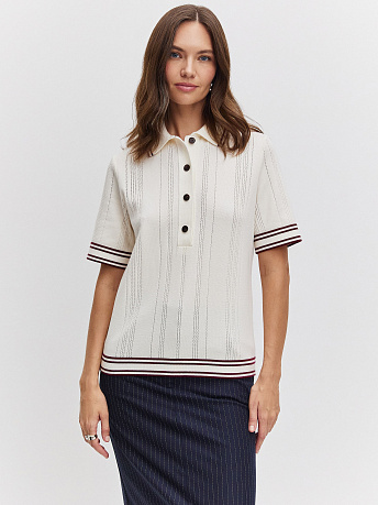 Футболка-поло с акцентными полосками Данте