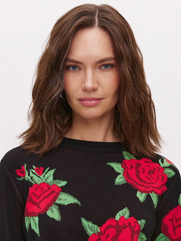Рози джемпер трикотажный (черный, 44-46)