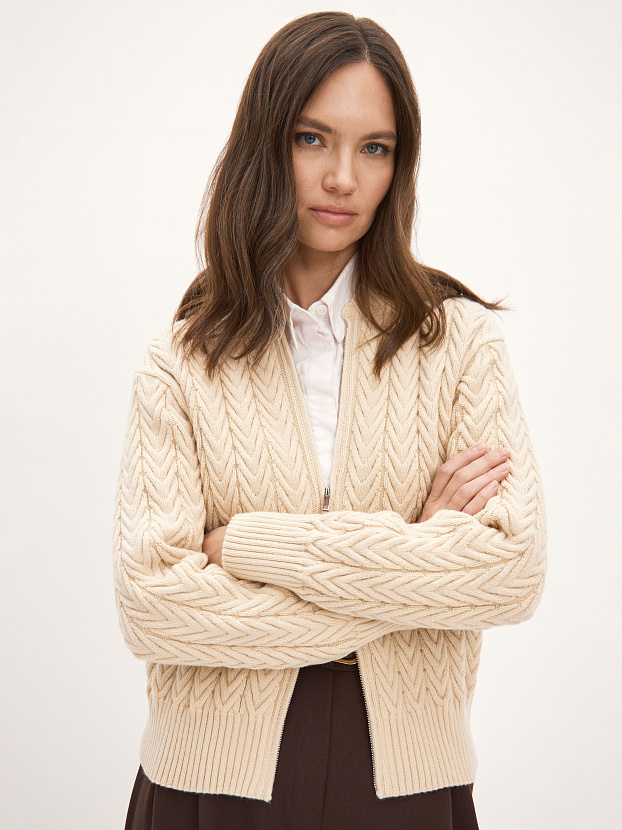 Веллес джемпер (бомбер) трикотажный (кремовый, 44-46)