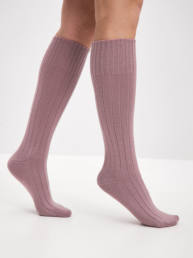 Гольфы трикотажные Степ (розовато-серый, 36-40)