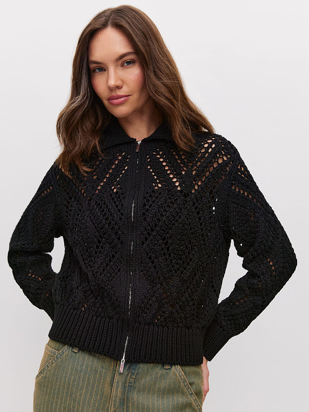 Риччи джемпер (бомбер) трикотажный (черный, 44-46)