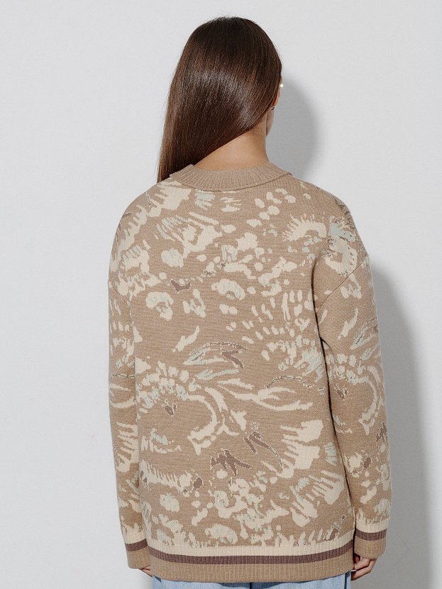 Горизонт кардиган трикотажный (бежевый меланж, 44-46)