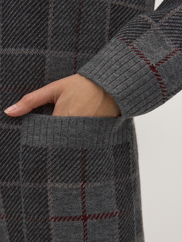 Горизонт кардиган трикотажный (серый меланж, 44-46)