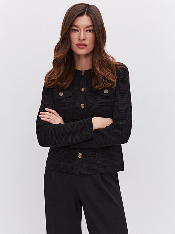 Жакет из хлопка с фактурным вязанием Шарм