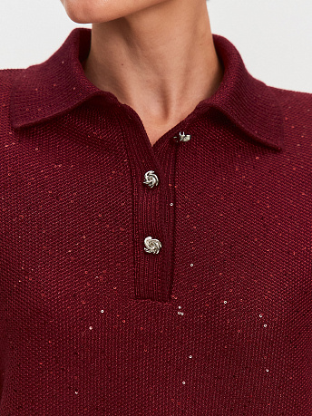 Поло с пайетками из хлопка и вискозы Айн