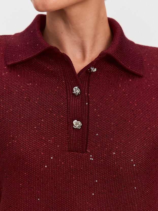 Айн джемпер (поло) трикотажный (бордо, 44-46)