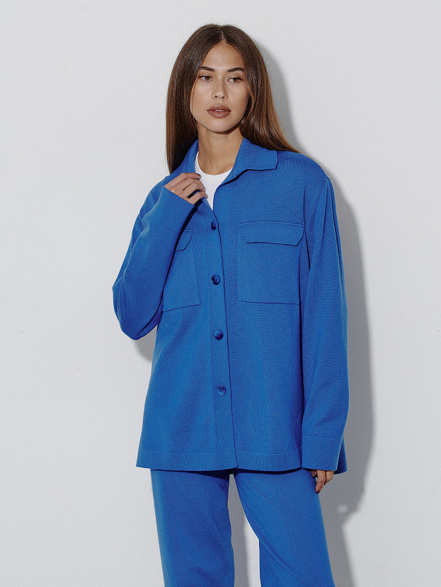 Джемми костюм ( рубашка+брюки ) трикотажный (ультрамарин, 40-42/164-170)