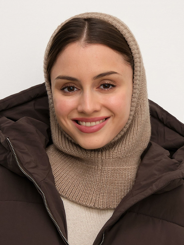 Экрю капор трикотажный (бежевый меланж, 56-58)