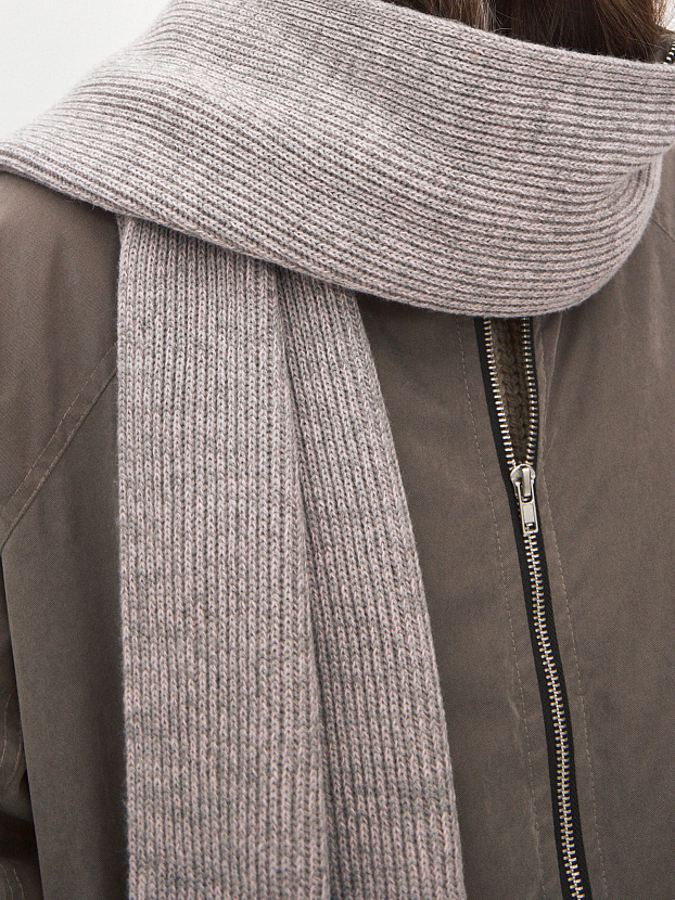 Бредли комплект (шапка+шарф) трикотажный (серо-розовый)