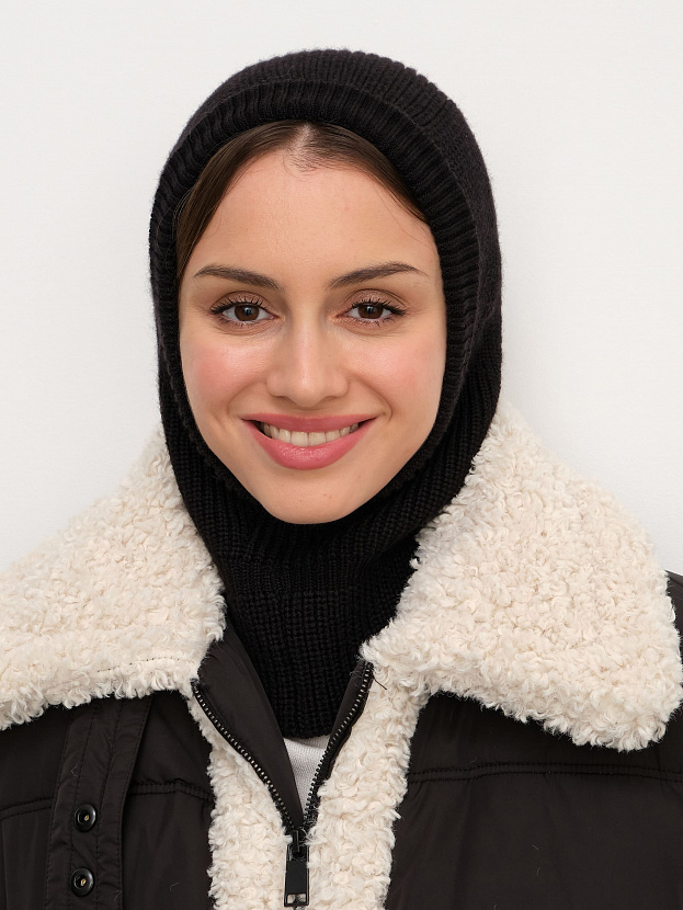 Экрю капор трикотажный (черный, 56-58)