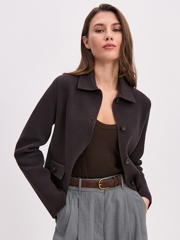 Лацио жакет трикотажный (темно-коричневый, 44-46)