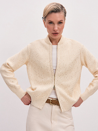 Бомбер из хлопка с пайетками Рио