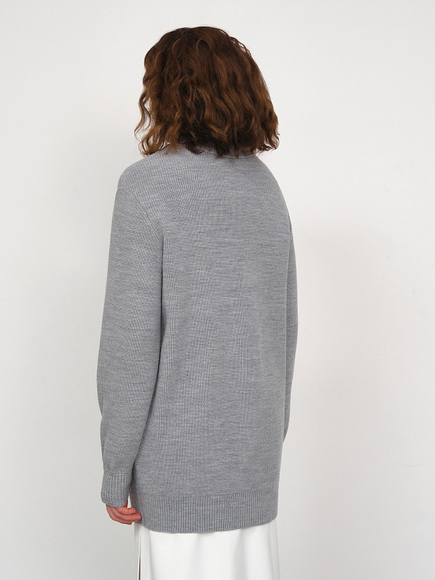 Блюз кардиган трикотажный (серый меланж, 44-46)