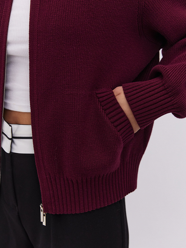 Честер джемпер (бомбер) трикотажный (бордо, 44-46)