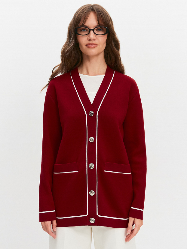 Сара кардиган трикотажный (вишневый, 44-46)