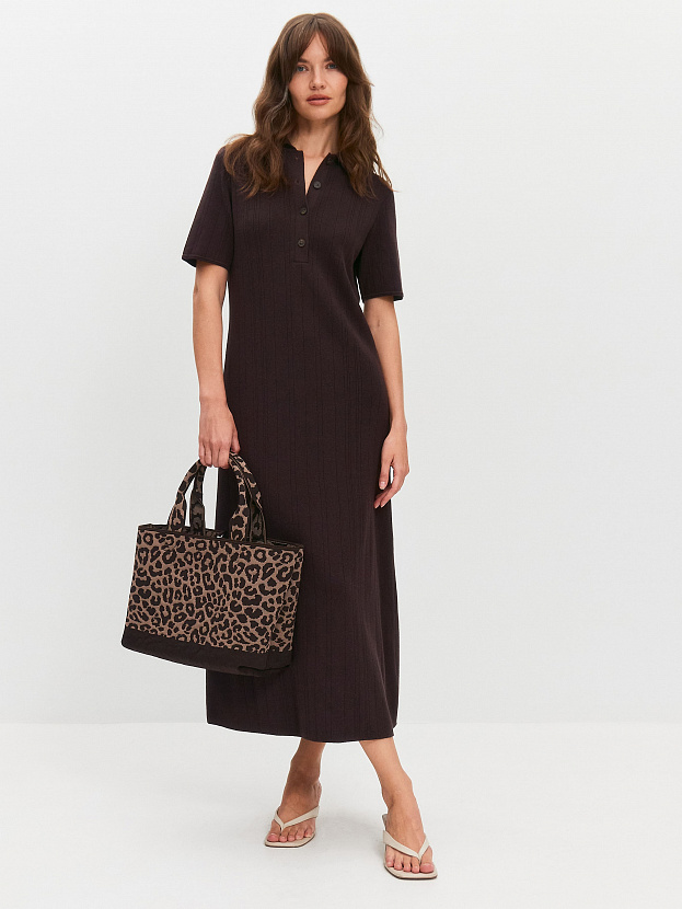 Сумка жаккардовая 2025-Л03 (т.коричневый/какао)