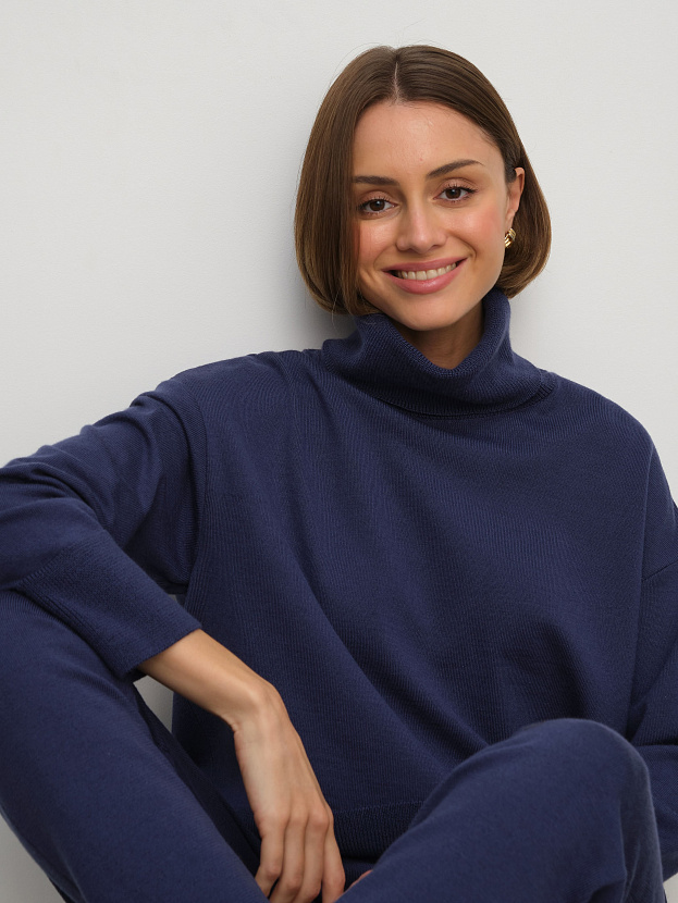 Вест костюм (джемпер + брюки) трикотажный (синий, 40-42/164-170)