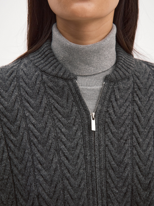 Веллес джемпер (бомбер) трикотажный (серый меланж, 44-46)