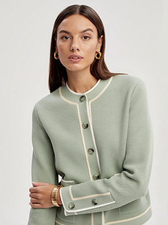 Жакет с акцентной отделкой кантом Майя