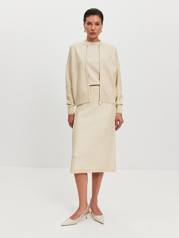 Лора юбка трикотажная (кремовый, 44-46)