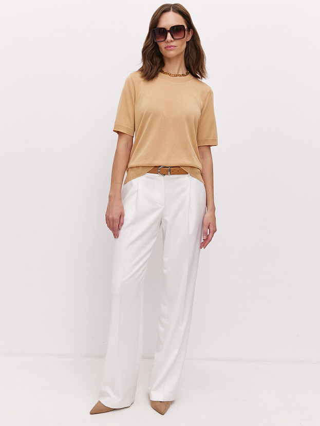 Адель джемпер (футболка) трикотажный (светло-бежевый, 44-46)