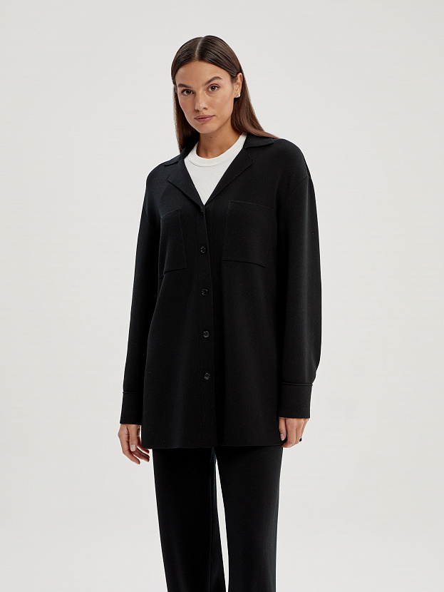 Портофино костюм (рубашка+брюки) трикотажный (черный, 40-42/164-170)