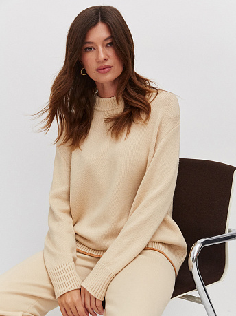 Джемпер из шерсти мериноса с акцентными полосками Кураж