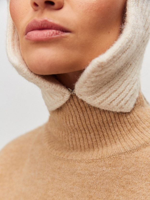 Онтарио шапка-ушанка трикотажная (белый, 56-58)