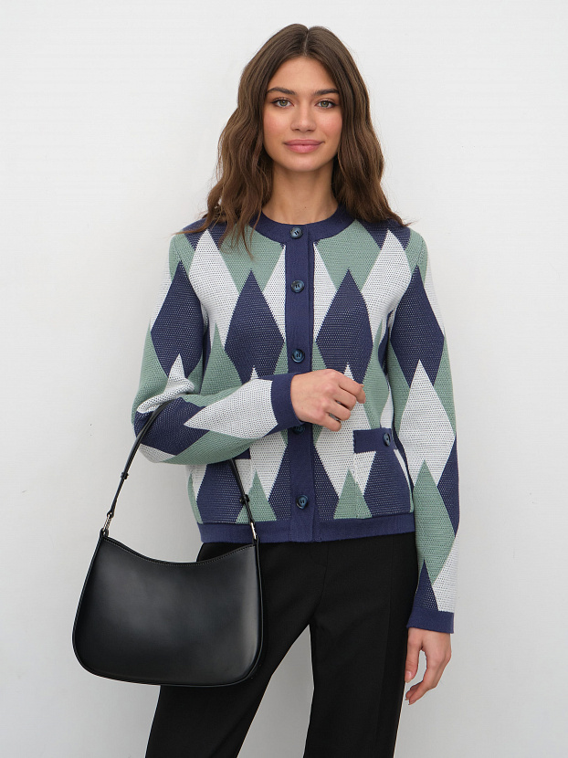 Скай жакет трикотажный (синий/св.зеленый, 44-46)