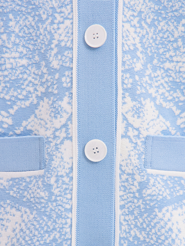 Сандро кардиган трикотажный (св.голубой/белый, 44-46)