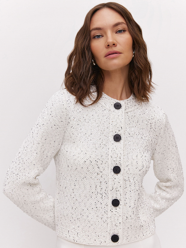 Антарес жакет трикотажный (белый, 44-46)