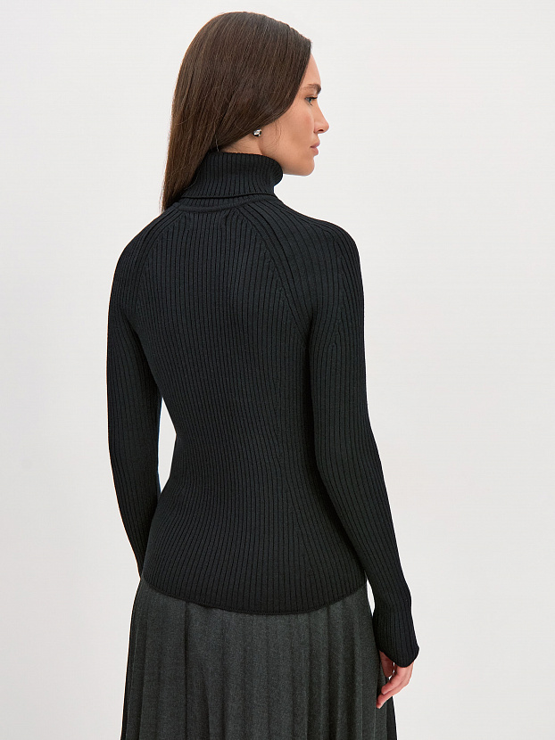 Инди водолазка трикотажная (черный, 44-46)