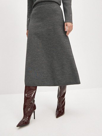 Юбка-миди из шерсти мериноса и вискозы Мисти