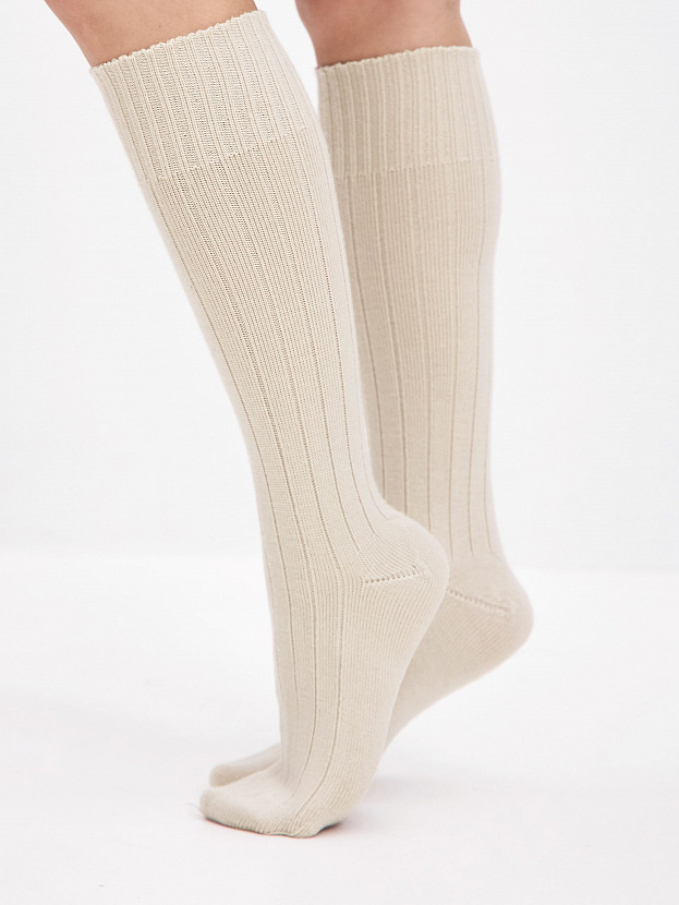 Гольфы трикотажные Степ (молочный, 36-40)