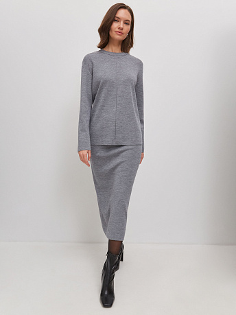 Костюм с юбкой из шерсти мериноса и вискозы Меридиан