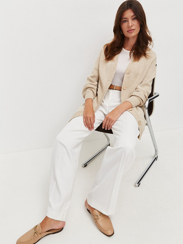 Блюз кардиган трикотажный (кремовый, 44-46)