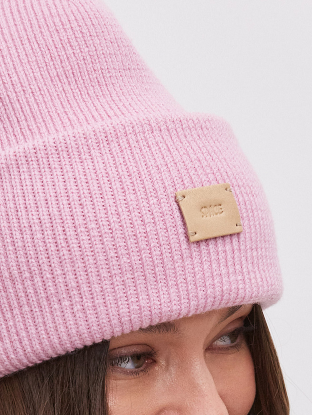 Спейс комплект (шапка+шарф) трикотажный (розовая камелия, 56-58)