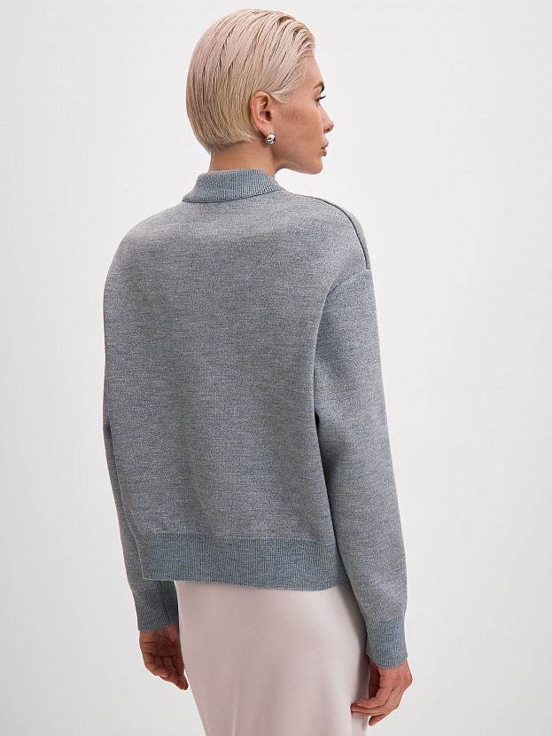 Нейс джемпер (бомбер) трикотажный (серо-голубой, 44-46)