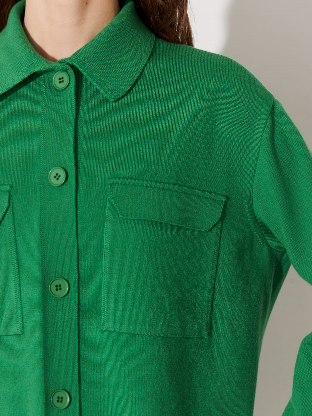 Джем кардиган (рубашка) трикотажный (ярко-зеленый, 44-46)