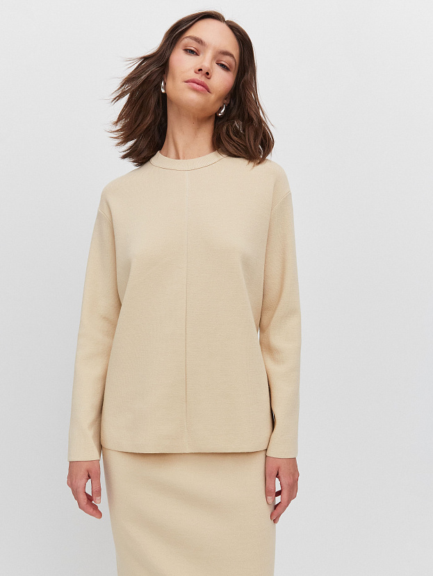 Меридиан костюм (джемпер+юбка) трикотажный (кремовый, 44-46)